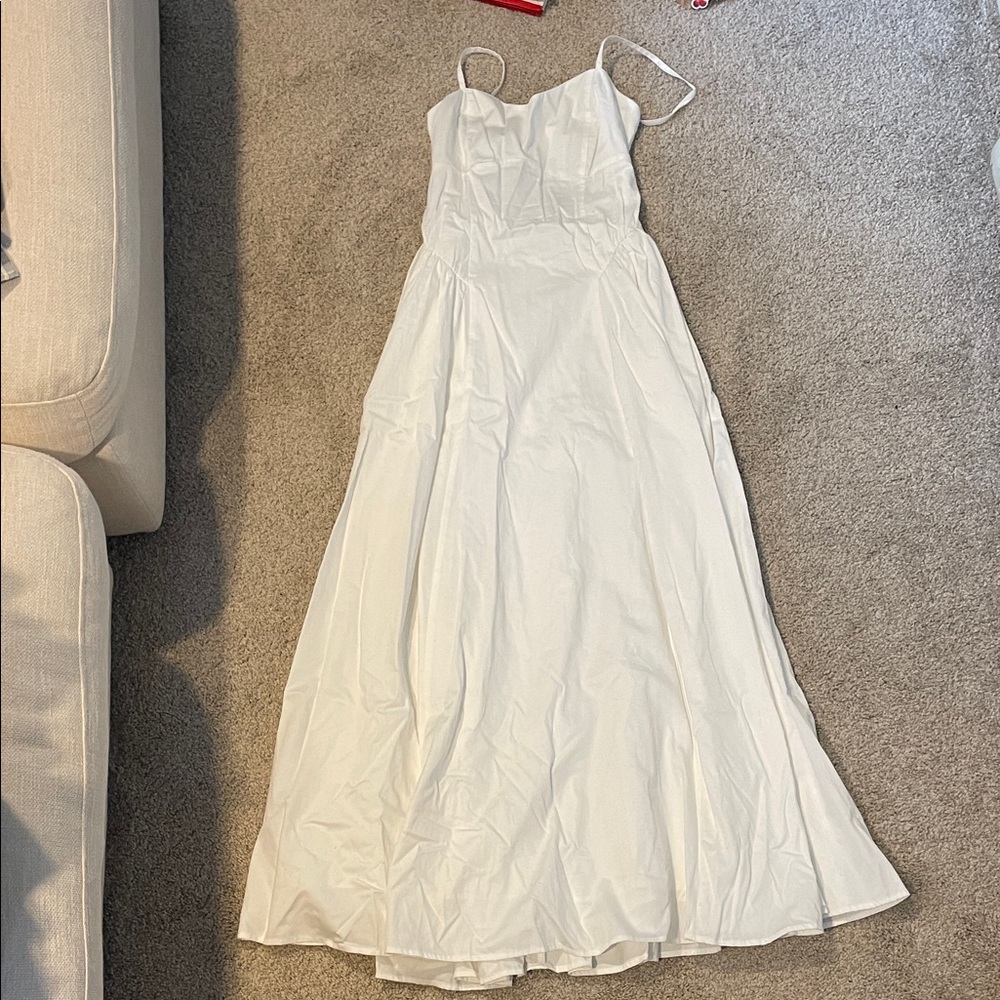 Abercrombie & Fitch White Midi Dress